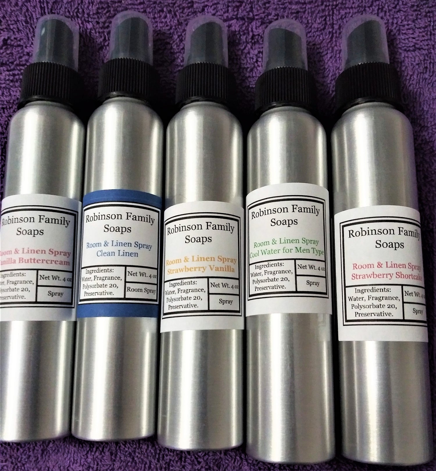 Chemical Free & water based room & linen sprays. 