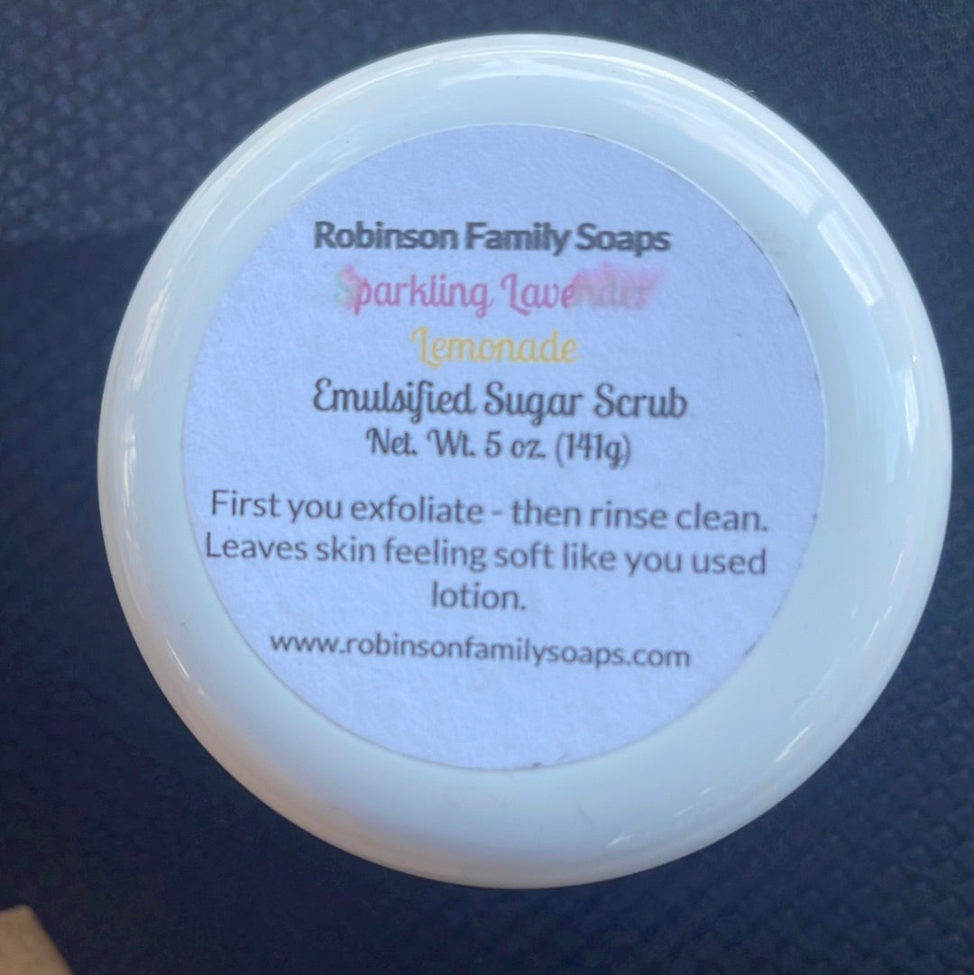 Emulsified Sugar Scrubs Skin Care Robinson Family Soaps Sparkling Lavender Lemonade  